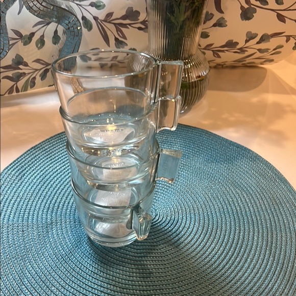 NWT IKEA Sophisticated Glass Drinkware Set of 4 mugs for coffee or tea - Picture 12 of 14